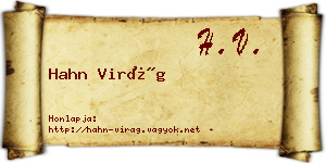Hahn Virág névjegykártya